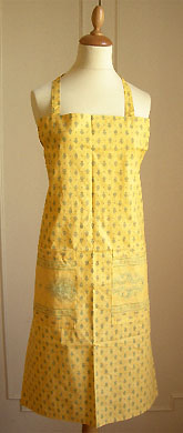 French Apron, Provence fabric (Marat d'Avignon / manoir. yellow)